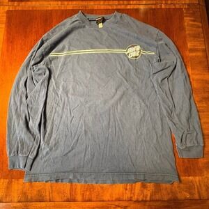 Santa Cruz Classic Dot Logo Long Sleeve T-Shirt Blue Men's XL